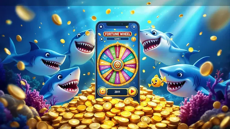 Adegan target ikan dan meriam dalam permainan tembak ikan